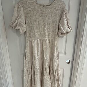 Ten & Rose Cottagecore Smocked Linen Blend Dress XL